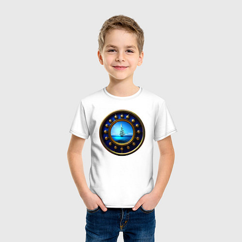 Детская футболка Колесо сансары / Белый – фото 3