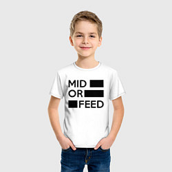 Футболка хлопковая детская Mid or feed, цвет: белый — фото 2