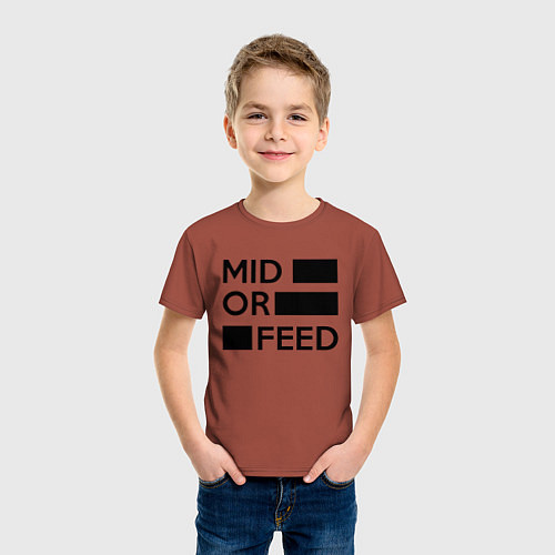 Детская футболка Mid or feed / Кирпичный – фото 3