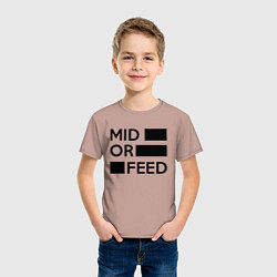 Футболка хлопковая детская Mid or feed, цвет: пыльно-розовый — фото 2