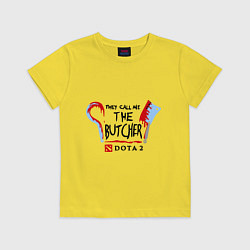 Футболка хлопковая детская Dota 2: The butcher, цвет: желтый