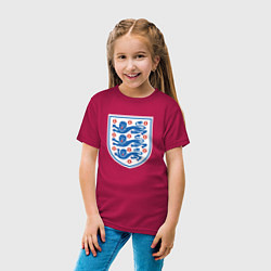 Футболка хлопковая детская Англия фк, цвет: маджента — фото 2