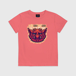 Футболка хлопковая детская Красный кабанчик - i am wild but nice, цвет: коралловый