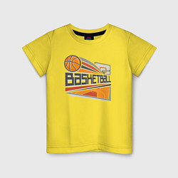 Футболка хлопковая детская Basketball ground, цвет: желтый