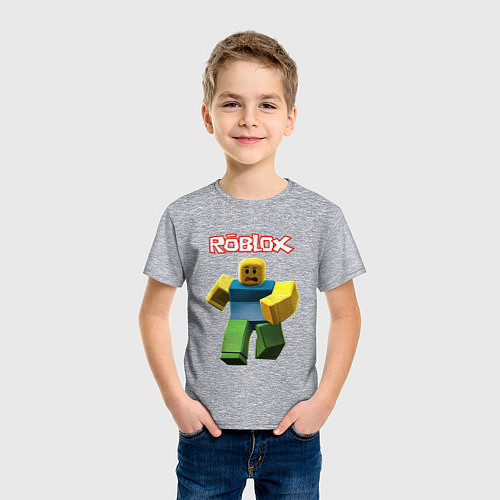 Детская футболка Roblox бегущий персонаж / Меланж – фото 3