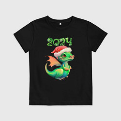 Футболка хлопковая детская Дракончик 2024, цвет: черный