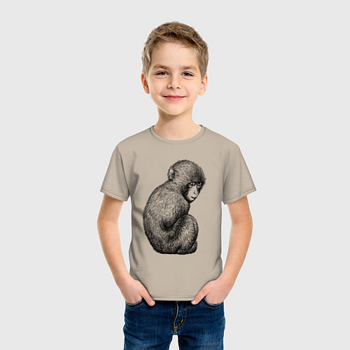Детская футболка Мартышка малыш / Миндальный – фото 3