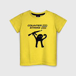 Футболка хлопковая детская Counter strike 2 мем, цвет: желтый