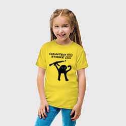 Футболка хлопковая детская Counter strike 2 мем, цвет: желтый — фото 2