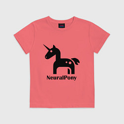 Футболка хлопковая детская Neural Pony, цвет: коралловый