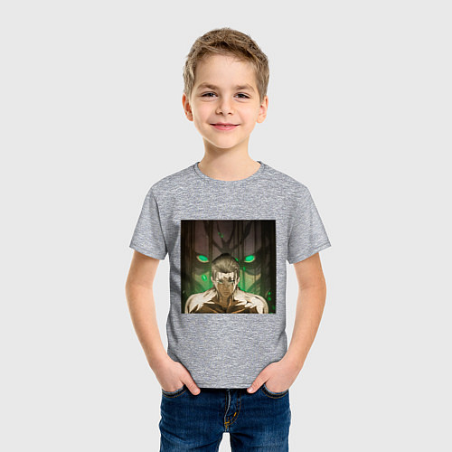 Детская футболка Эрен Йегер и атакующий титан / Меланж – фото 3