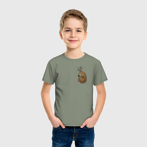 Детская футболка Недовольный олень / Авокадо – фото 3