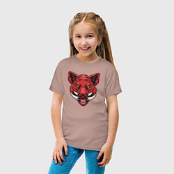 Футболка хлопковая детская Красный кабан, цвет: пыльно-розовый — фото 2