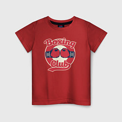 Футболка хлопковая детская Бокс клуб, цвет: красный