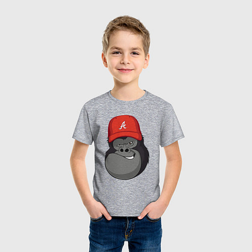 Детская футболка Горилла в кепке / Меланж – фото 3