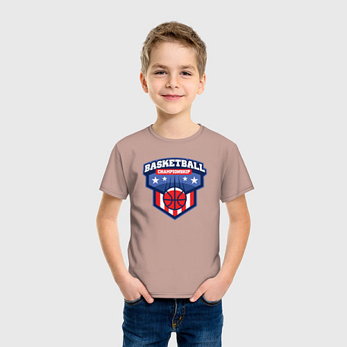 Детская футболка Баскетбольный чемпионат / Пыльно-розовый – фото 3