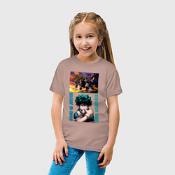 Футболка хлопковая детская Моя геройская академия: границы справедливости, цвет: пыльно-розовый — фото 2