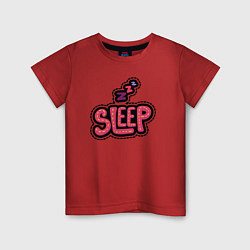 Футболка хлопковая детская Sleep, цвет: красный