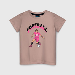 Футболка хлопковая детская Футболист десятый номер, цвет: пыльно-розовый
