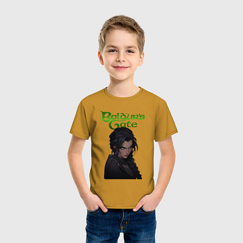Детская футболка Shadowheart - baldurs gate 3 - зеленый / Горчичный – фото 3