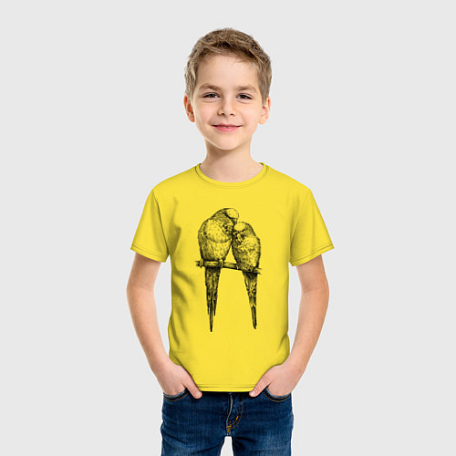 Детская футболка Попугаи-неразлучники / Желтый – фото 3