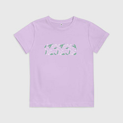 Футболка хлопковая детская Рождественский узор, цвет: лаванда