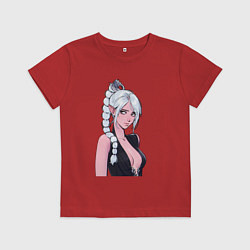 Футболка хлопковая детская Шэдоухарт - серебрянные волосы, цвет: красный