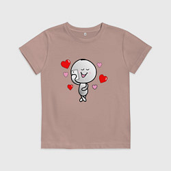 Футболка хлопковая детская Человечек говорит по телефону, цвет: пыльно-розовый