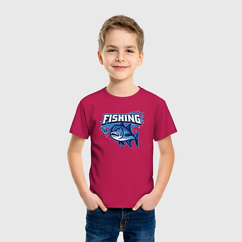 Детская футболка Fishing style / Маджента – фото 3