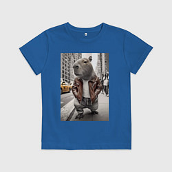 Детская футболка Trendy capybara on the streets of New York