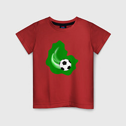 Футболка хлопковая детская Летящий мяч, цвет: красный