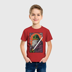 Футболка хлопковая детская Pepe samurai, цвет: красный — фото 2