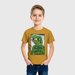 Футболка хлопковая детская Pepe tattoo, цвет: горчичный — фото 2