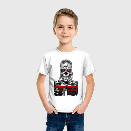 Детская футболка Terminator 2 T800 / Белый – фото 3