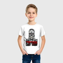 Футболка хлопковая детская Terminator 2 T800, цвет: белый — фото 2