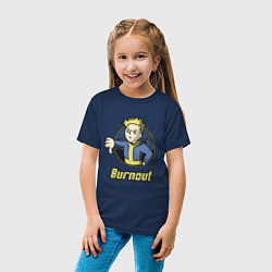 Футболка хлопковая детская Burnout - vault boy, цвет: тёмно-синий — фото 2