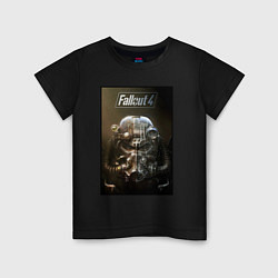 Футболка хлопковая детская Fallout armour poster, цвет: черный