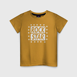 Футболка хлопковая детская Star rock, цвет: горчичный