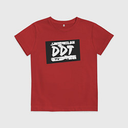 Футболка хлопковая детская ДДТ - логотип, цвет: красный