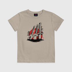 Футболка хлопковая детская Мечи Ророноа Зоро One Piece, цвет: миндальный