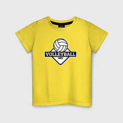 Футболка хлопковая детская Volleyball club, цвет: желтый