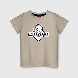 Футболка хлопковая детская Volleyball club, цвет: миндальный