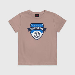 Футболка хлопковая детская Volleyboys, цвет: пыльно-розовый