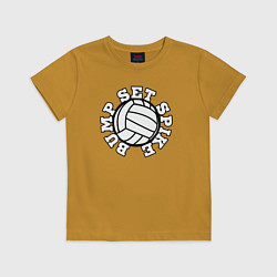 Футболка хлопковая детская Bump set spike, цвет: горчичный