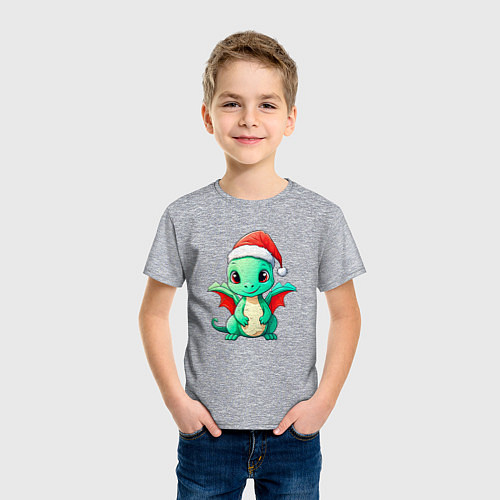 Детская футболка Маленький дракон 2024 / Меланж – фото 3