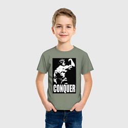 Футболка хлопковая детская Арнольд - конкурируй, цвет: авокадо — фото 2