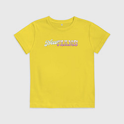 Футболка хлопковая детская Newjeans logo, цвет: желтый