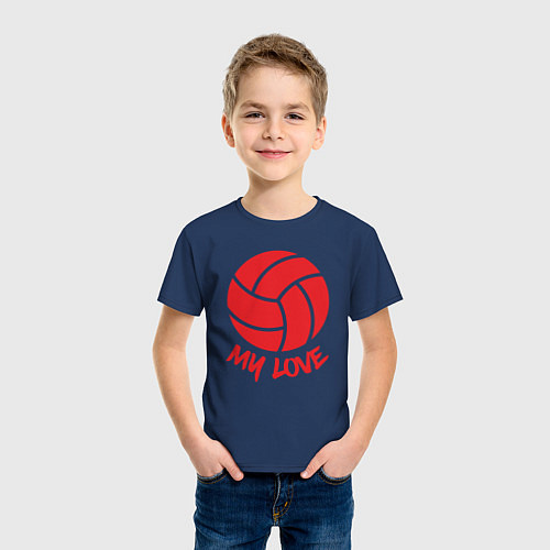 Детская футболка Volleyball my love / Тёмно-синий – фото 3
