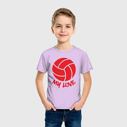 Футболка хлопковая детская Volleyball my love, цвет: лаванда — фото 2