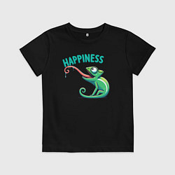 Футболка хлопковая детская Ловец счастья, цвет: черный